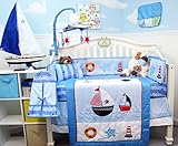 SoHo Ship Ahoy Baby Crib Nursery Bedding Set 14 pcs