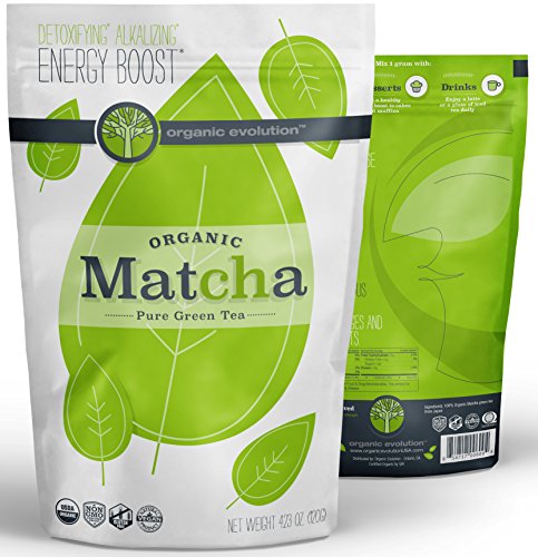 Organic Evolution - Japanese Matcha Green Tea Powder - USDA Certified, Authentic Japanese (Kyoto) Powder - Lattes, Baking, Recipes, Smoothies - Energy, Antioxidants [120g Value Size]