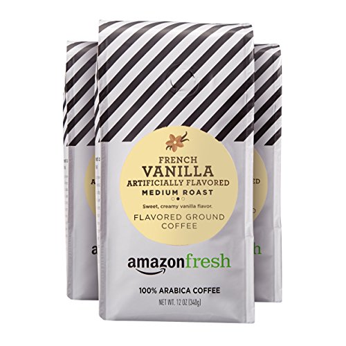 AmazonFresh French Vanilla Flavored Coffee, Ground, Medium Roast, 12 Ounce (Pack of 3) (Best French Vanilla Coffee)