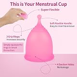 ACWOO Menstrual Cup Set 2PCS S & L Medical Grade Silicone Reusable view 2