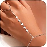 UTISUVIKO 14K Gold Plated Dainty Cross Hand Link Chain for Women S925 Sterling Silver Cross Pendant Bracelet Ring for Mom Daughter Trendy Jewelry Minimalist Layered Valentine's Day Easter