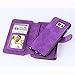 Galaxy Note 5 Case, CaseUp 12 Card Slot Series - [Zipper Cash Storage] Premium Flip PU Leather Wallet Case Cover With Detachable Magnetic Hard Case For Samsung Galaxy Note 5, Purple