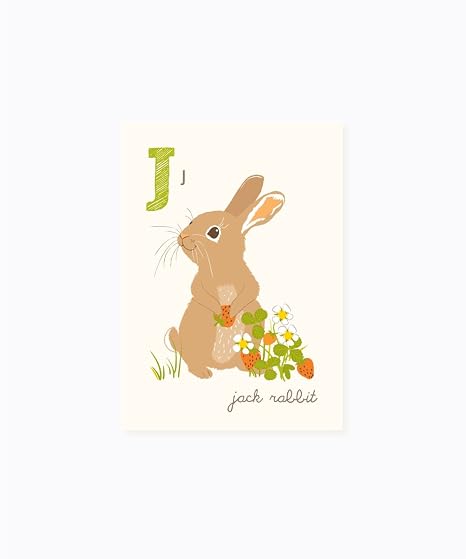 Sea Urchin Studio Abc Wall Art For Kids J Jack Rabbit Amazon In