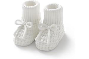 Neiwech Baby Booties Newborn First Walkers Knit Bootie Cozy Warm Soft Sock Shoes for Infant Boys Girls