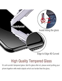 Uxinuo Privacy Screen Protector Compatible with iPhone X Xs Premium 4D Curved Edge to Edge Full Coverage Privacy Tempered Glass Screen Protector for Apple iPhone X XS 2017 2018 5.8 Inch