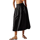 Sutusu Women Y2k Bubble Maxi Skirt Summer Elastic Low Waist A Line Long Skirt Casual Fairy Ruffle Pleated Midi Dress