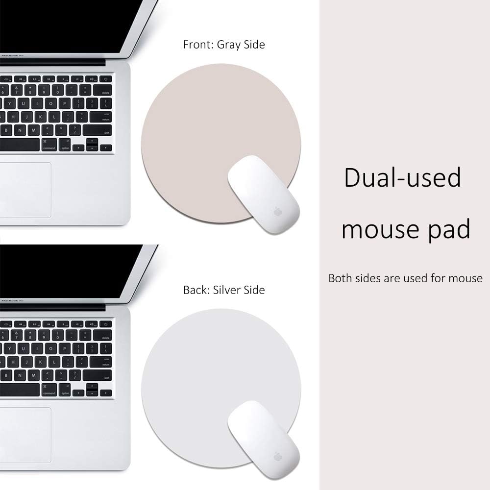 ProElife Premium Round Mouse pad Slim PU Leather Mousepad Mice Mat Dual-used for Home/Office/Business Magic Mouse and Wired Wireless Bluetooth Mouse - Image 5