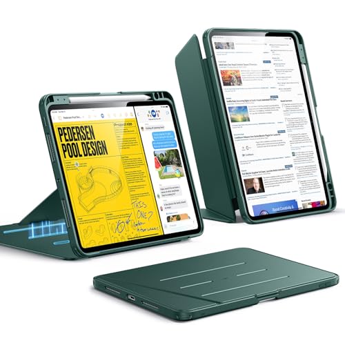 ESR für iPad Pro 11 Zoll Hülle M5/M4 (2025/2024), Vertikaler Ständer, Multi-Winkel, Ultra-stabile Hülle für iPad Pro 11 mit Stifthalter, Flip-Serie, G
