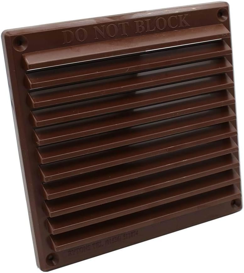 Rytons 6X6 Louvre Ventilation Grille with Flyscreen - Brown