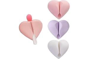 Veseek Lip Brush Holder,Lip Balm Brush Organizer Compatible with LANEIGE Lip Sleeping Mask,Silicone Sleeve Protector Cover for Lip Brushes(White & Pink & Purple)