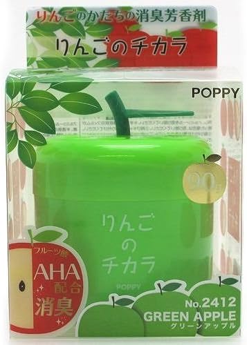Poppy Japan Car Air Freshener Gel 90g Green Apple Scent - Made in Japan