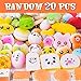 LEEHUR 20Pcs Slow Rising Squishies Keychain Kawaii Squishy Pack Party Favor Random Squeeze Funny Stress Relief Toys for Kids Gift School Prizes Supplies Classroom Rewards