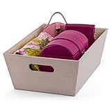 Fabric Household Storage Bin with Handle- Moisture Proof Closet Organizer Basket- Heavy Duty Shelves/Under The Bed Container- Best Clothes/Craft/ Toy/Document Organization Box