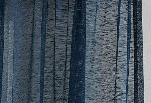 Warm Home Designs Pair of 2 Standard Size 54" (Width) x 84" (Length) Navy Blue (Royal Indigo) Sheer Window Curtains. 2 Elegant Voile Panel Drapes are 108 Inch Wide Total - K Navy 84"