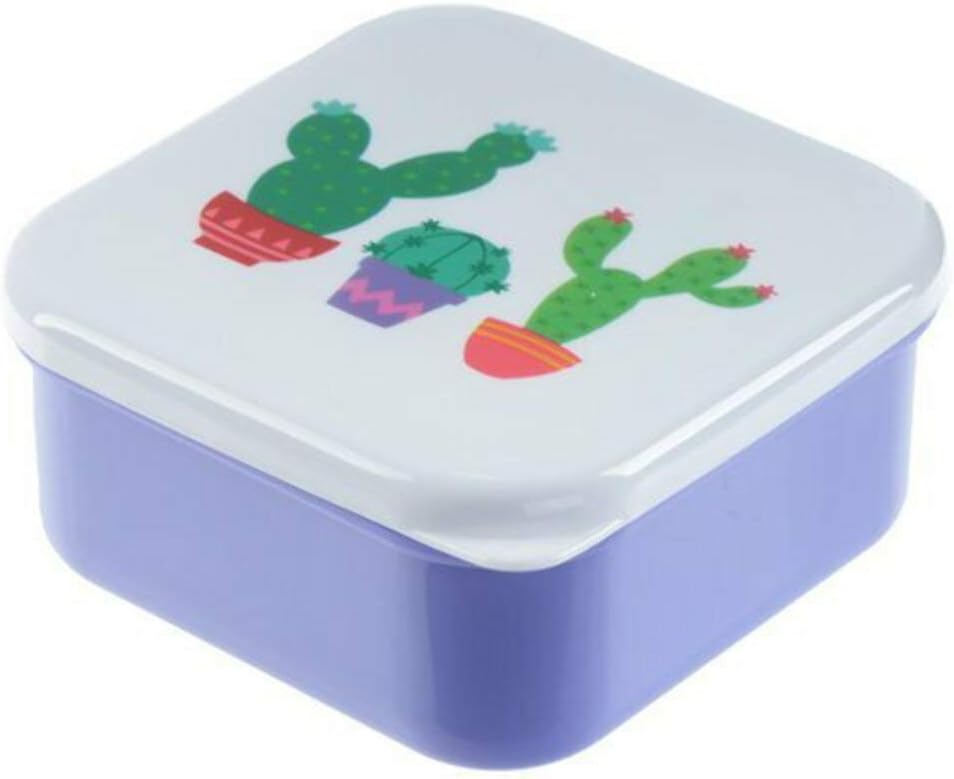 Puckator Cactus Set of 3 Food Containers, Orange/Green/Purple - Image 4