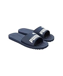 Puma Unisex-Adult Purecat Slide, Inky Blue-White, 7