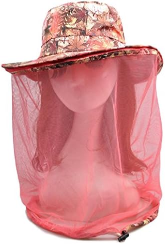 Vegang Outdoor Hat Head Protector Attach Fastener Zipper Removal Mesh Net (Pink)