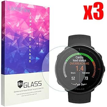 for Polar Vantage M Screen Protector, Lamshaw 9H Tempered Glass Screen Protector for Polar Vantage M Smartwatch (3 Pack)