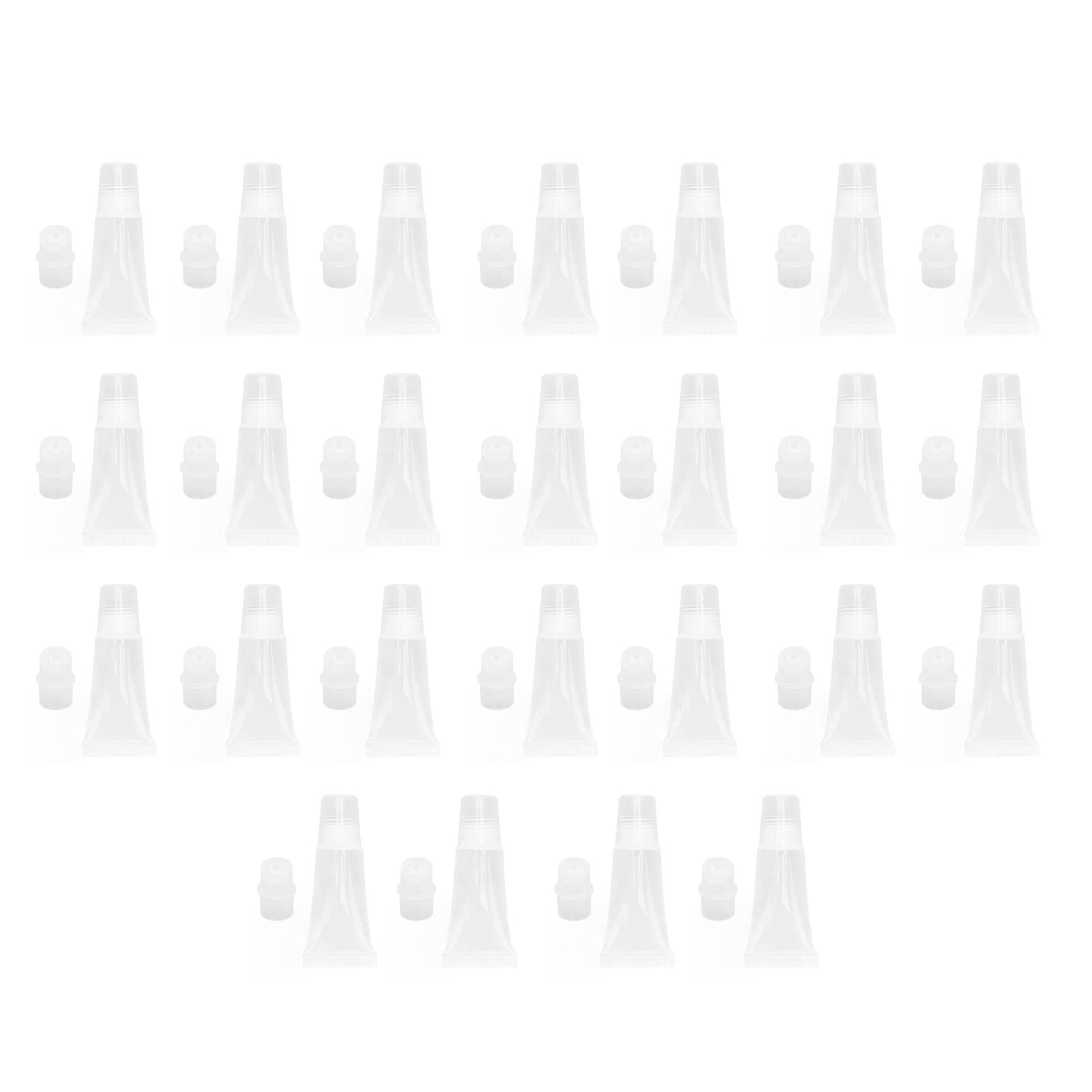 25pcs Lip Gloss Tube, 5ml Cute Refillable Clear Soft Mini Empty Cosmetic Container for Shampoo Body Lotion Tubes for DIY Lip Gloss Lip Balm for Comestic Makeup Travel