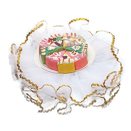 Haperlare 3pcs Elegant Red Wine Bottle Cover Tulle Wine Bottle Skirt with Glitter Gold Brims for Wedding Party Baby Shower Christmas Birthday Cake Dessert Table Decorations,White