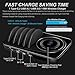 USB Charging Station Dock Quick Charge 3.0 Type-C for Multiple Devices iPad Desktop Charging Stand Organizer Multi Smart Hub Fast Wireless Charger for Android and iOS Phones Black
