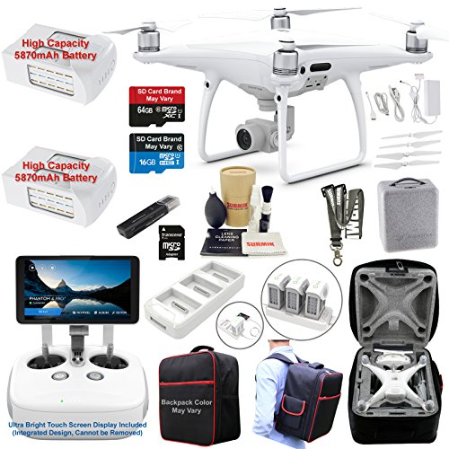 UPC 728303485606, DJI Phantom 4 PRO PLUS (PRO+) Drone Quadcopter (Remote W/ Integrated Touch Screen Display) Bundle Kit with 2 Batteries, 4K Professional Camera Gimbal and MUST HAVE Accessories