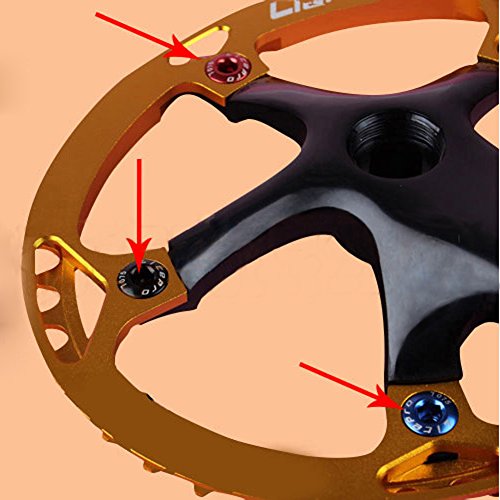 JooFn Chainring Bolt/Nuts Single Speed Short Chain Ring Bolts Kit for Road Bike, Mountain Bike, BMX, MTB(Aluminum Alloy, Blue)