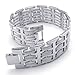 KONOV Wide Bangle Bracelet, Stainless Steel Rubber, Unisex Mens Womens, Color White Silver