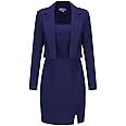 EXLURA Women's Professional Business Lightweight Blazer Dress Suit Sets 2 Piece Work Office Fashion Outfits