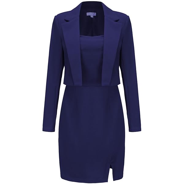 bill in a blue dress Gold button detail blazer dress  Cherine Fakhry
