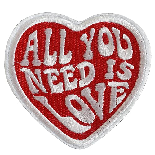 TACVEL 2 Pieces All You Need is Love Milltary Patch, Embroidered Applique Hook & Loop Patch for Caps, Backpacks, Clothes, Vest, Military Uniforms, Tactical Gears Etc