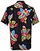 Hawaiian Shirt 39 Mens Parrot Print Beach Aloha Party Rich Black XL
