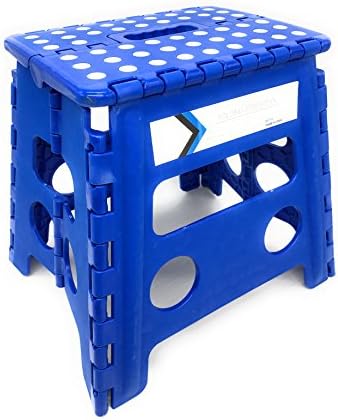 Folding Step Stool 13 Inches Height by Myth with Anti-Slip Surface Great for Kitchen, Bathroom, Bedroom, Kids or Adults Super Strong Holds Up to 330 LBS (BLUE)