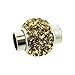 Kumihimo End Cap/Magnetic Clasp (1) with Crystal Pave Beads 17x16mm Lt Col Topaz