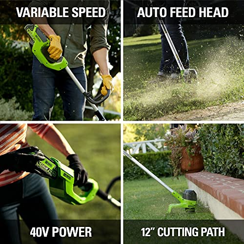 Greenworks GMAX 40V Cordless String Trimmer and Leaf Blower Combo Pack