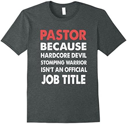 Mens Pastor Job Title Shirt Christian Gift Religious T-Shirt 2XL Dark Heather