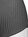 Doublju Stretchy Scoopneck Rayon & Ribbed Knit Bodysuit (Made In USA / Plus size available) CHARCOAL LARGE