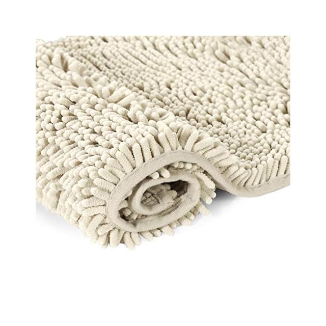 Cream Bath Mat Soft Shaggy Bathroom Rugs Rugs Luxury Microfiber