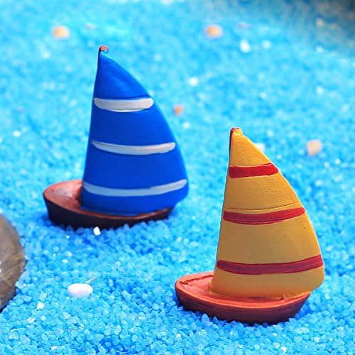 Mediterranean Resin Crafts Small Sailboat Miniature Model 4pcs Handmade Home Decoration Gift