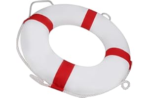 AUNMAS Adult Life Buoy, Lightweight Foam Pool Ring with Safety Rope for Swimming Pools Boats Rivers Beaches