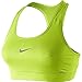 Nike Women's Victory Compression Sports Bra, Volt/Cool Grey, Large