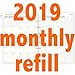 2019 Monthly Planner Refill, 5-3/4