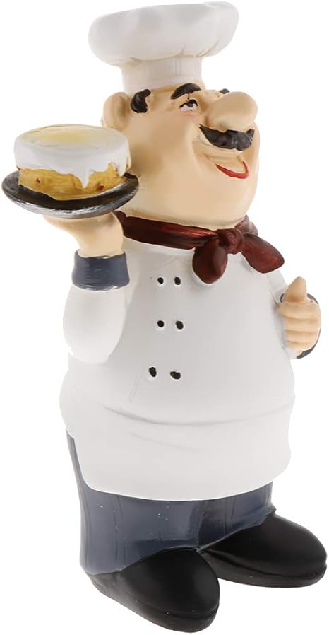 Resin Italian Chef Adornment Kitchen Decor Ornaments Cook Statue