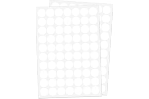 Ouzoustate 1" White Dot Stickers 1050 PCS Round Circle Stickers Colored Coding Labels (White)