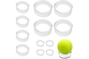 ZTEOFO 12 Pcs Plastic Sphere Stands - Acrylic Clear Small, Medium, Large Round Baseball Ring Stands