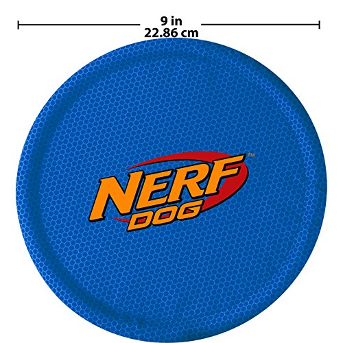 Nerf Dog Nylon Flyer Dog Toy, Frisbee, Lightweight, Durable and Water