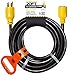 IRON FORGE CABLE 30 Amp Generator Cord - L14-30 20 Ft Generator Power Cable with Organizer 10/4 SJTW, 125/250v, 7500 Watt