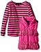 Derek Heart Girls' 2-Piece Set Puffy Vest with Long Sleeve Stripe