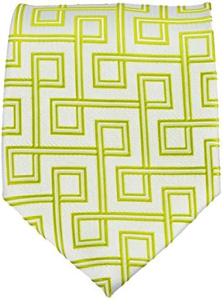 PilotMan Men's Tie Stripe Green Neckties Plaid Check Silk Tie With Gift Box