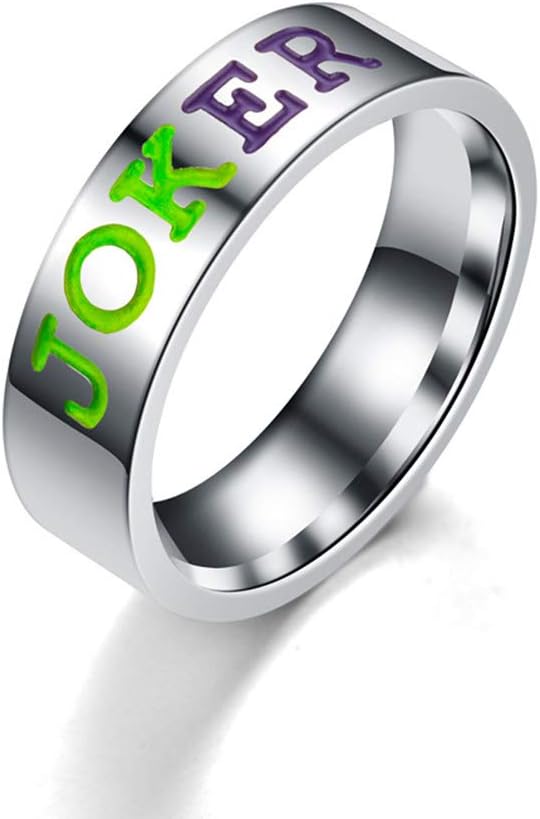 BICMTENew Harley Quinn and The Joker Lover Couple Stainless Steel Wedding Rings - Jewelry The Joker Harley Quinn His and Hers Ring,Anniversary